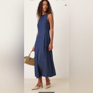 ASOS Boat Neck Denim Midi
